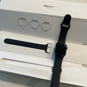 Apple Watch Series 3, great condition. With original black band and box